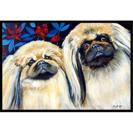 Carolines Treasures 18 x 27 in. What a pair of Pekingese Indoor Outdoor Mat 7193MAT